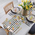 thumbnail image 2 of Easter Buffalo Bunny Triangle Table Runners Long Dresser Scarves Table Decoration for Wedding Party/Graduation Ceremony/Banquet Carrots Black White Plaid Check, 2 of 7