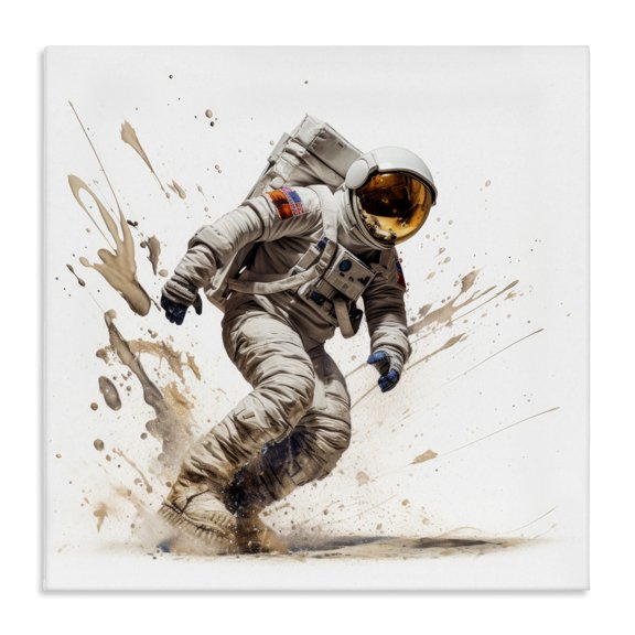 Stupell Industries Modern Modern Astronaut Splash Canvas Art, 17 x 17, by Lazar Studio