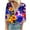 Purple Plus Size Blouse for Women_e, variant on CYMMPU Loose Fit Lace V Neck Spring Tunic Tops Summer Trendy Shirts Floral Printed Blouses for Women Dressy Casual 3/4 Sleeve Business Elegant Work Tops T-Shirts Yellow XL