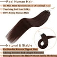 thumbnail image 3 of MY-LADY 50strands/set 100% Remy Human Hair Micror Loop Extensions Natural Hair MicroBead Pre Bonded Micro Link Real Hairpiece without Glue 18inch #02 Dark Brown, 3 of 8