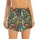 thumbnail image 2 of Balery Cute Animal Forest Pantalones cortos deportivos para mujer con forro y dos bolsillos, elásticos, para entrenamiento, gimnasio, yoga-Large, 2 of 7