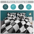 thumbnail image 5 of 3 Pcs Soft Bedding Set, Includes 1 Duvet Cover with Zipper And 2 Pillow Shams,Racing Flag Queen(90"×90"), 5 of 8