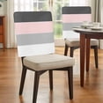 thumbnail image 4 of Pink Grey Striped Chair Back Covers, Removable Chair Covers for Dining Chairs Set of 8, Washable Chairs Slipcovers Back Seat Protector for Wedding Party 19"x20", 4 of 9