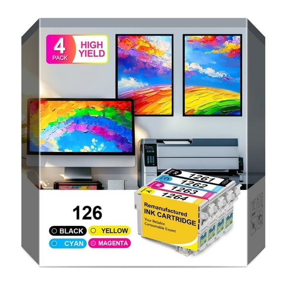 126XL T126 126 Ink Cartridge Compatible for Epson 126 ink cartridges for Epson printers Workforce 520 545