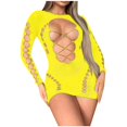 thumbnail image 2 of Lencería de mujer, malla hueca, medias de manga larga, body de nailon para mujer, 2 of 3