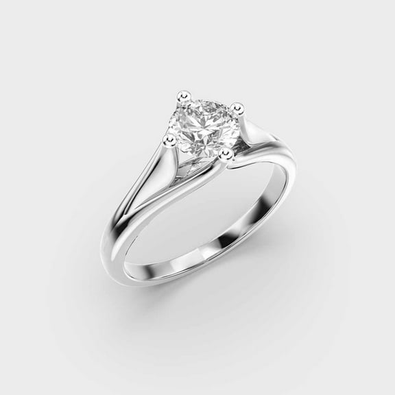 1 Carat Beautiful IGI Certified Lab Grown Diamond Engagement Ring for Women 10K White Gold | Round Cut Lab Created Solitaire Diamond Rings | Size 7 Diamond-Capitals