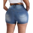 thumbnail image 2 of Gocolloa Plus Size Jean Shorts for Curvy Women Stretchy 3.5" Inseam Comfort High Waisted Denim Shorts Royal Blue 22W, 2 of 6