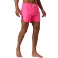 thumbnail image 5 of INSPIRE CHIC Men's Casual Lightweight Solid Color Elastic Waist Drawstring Summer Beach Board Shorts 28 Pink, 5 of 6
