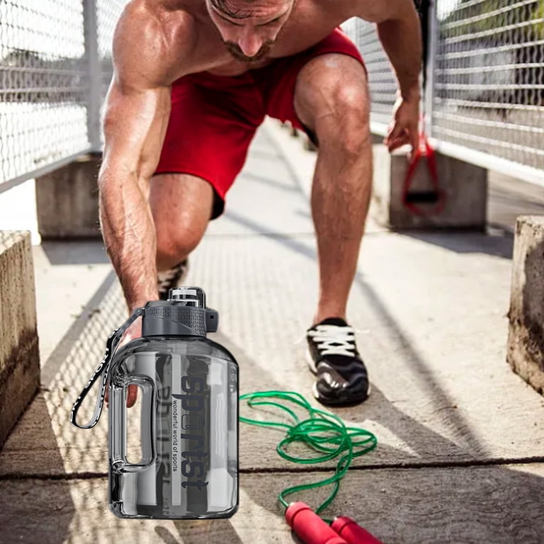 Harlier Water Bottle with Handle, 1.7l Large Sports Water Bottle, BPA Free Plastic Wide Mouth Water Bottle, Reusable Gym Water Jug for Home Drinking