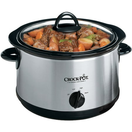 Crock-Pot 5-Quart Round Manual Stainless Steel Slow Cooker, SCR-500SS