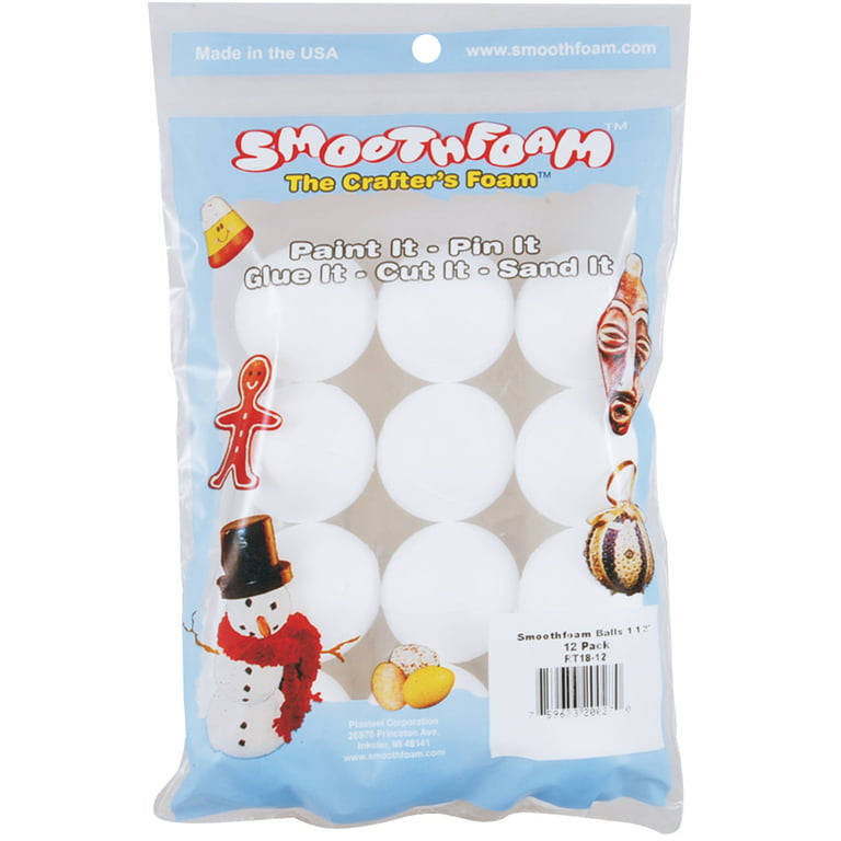 4 Smooth Foam Craft Balls (12 Pack)