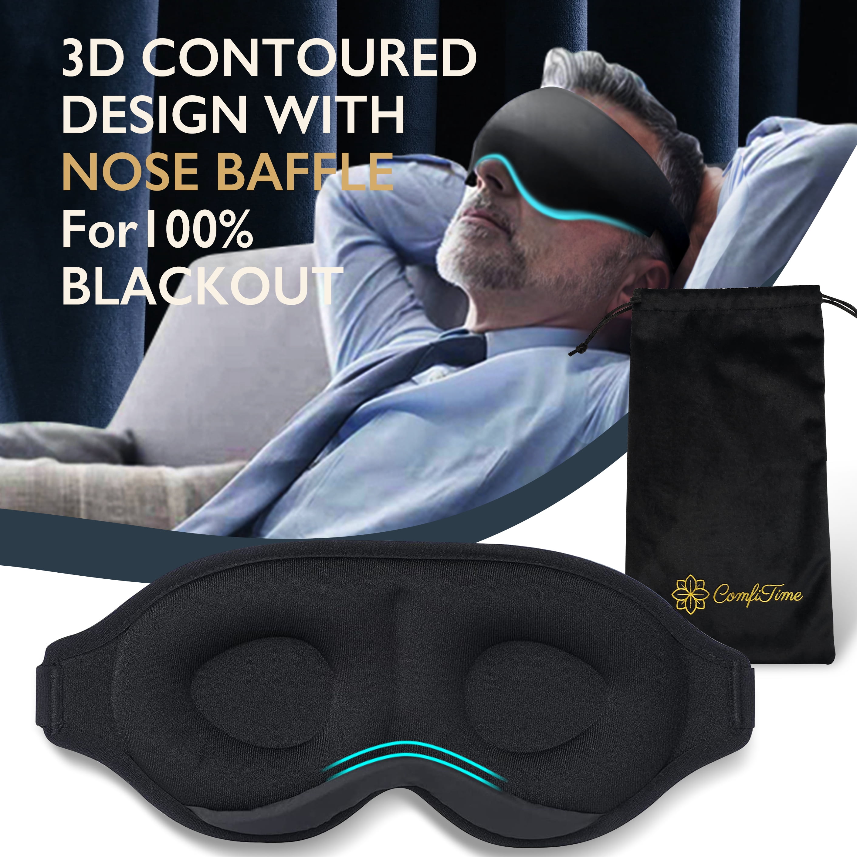 Lemoning Sleep Mask for Women Men Eye mask for Sleeping 3D Contoured Cup Blindfold 