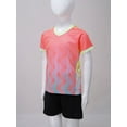 thumbnail image 3 of JanJean Soccer Uniforms for Kids Boys Football Jersey V Neck Practice T Shirt and Sport Shorts Set Pink 3XS, 3 of 7