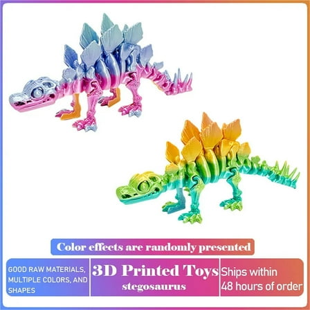 1pc Movable Stegosaurus 3D Printed Dinosaur Craft Collectible Toy, Office Desk Ornament Gift Adults, Dino Lovers