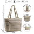 thumbnail image 2 of StlyGar Tote Bag for Women, Lightweight Puffy Travel Gym Work Bag | Teacher Nurse Quilted Shoulder Handbag Large Cloud Carry On 15.6" Laptop Computer Purse, 2 of 8
