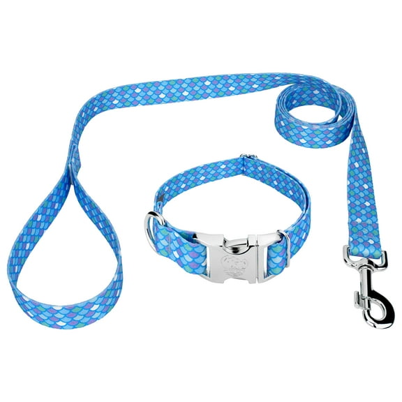 Country Brook Petz® Premium Mermaid Scales Dog Collar and Leash, Medium