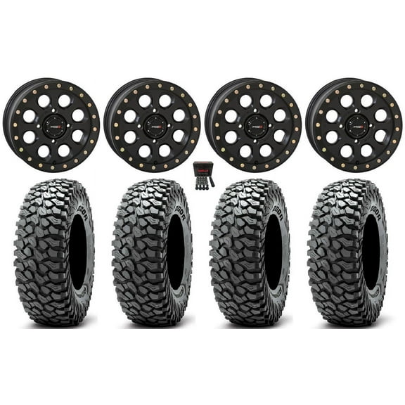 System 3 SB-7 15" Wheels Black (5 2) 32" RocScraper Tires Polaris RZR XP 1000 / PRO XP / Ranger XP 900/1000