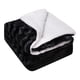 thumbnail image 1 of Manta de terciopelo de cordero de doble capa, suave y transpirable, ideal para el hogar, viajes, sofá y oficina. Negro, 1 of 8