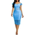 thumbnail image 1 of B91xZ Robes Printemps Été Femmes Sans Manches une Épaule Robe à Sequins Scintillante Robe Cocktail Mariage Maxi Robes avec Fente, Bleu TG, 1 of 5