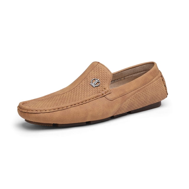 Mocasines para Hombre Bruno Marc 10.5 Tan con Punta Moccasin y Diseño Slip-On