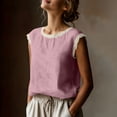 thumbnail image 3 of Diufon Cotton Linen Tops for Women Summer Lace Trim Cap Sleeve Tank Shirts Dressy Casual Beach Vacation Blouses, 3 of 8
