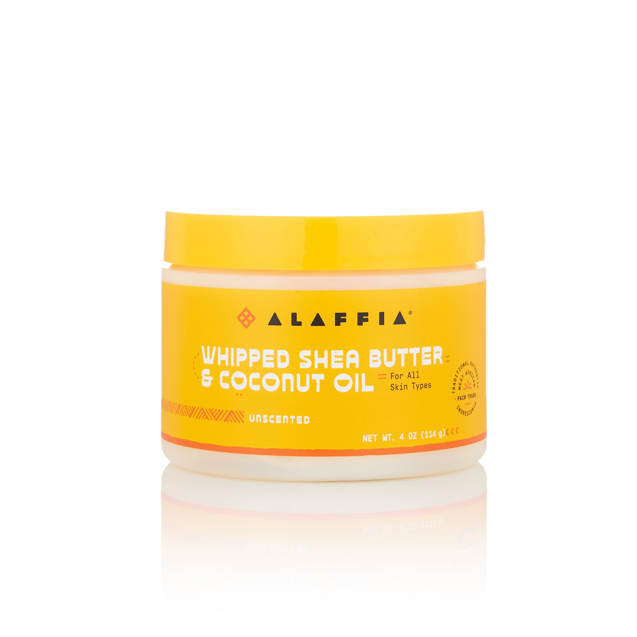 Alaffia Whipped Shea Butter & Coconut Oil Body Butter, All Skin Types, Unscented, 4 oz