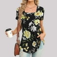 thumbnail image 2 of Giftesty Women Printed Casual V-Neck Short Sleeve Loose T-Shirt Blouse Tops, 2 of 5