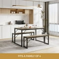 thumbnail image 5 of Dining Table Set for 4 with Benchs for Small Spaces, Gray, 5 of 8