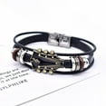 thumbnail image 2 of hulanddfd Vintage Faux Leather Guitar Bracelet, 8" Multi-Layer Wrap Bracelets with Adjustable Sliding Knot Closure Musical Guitar Pendant Musical Enthusiast Gift, 2 of 2