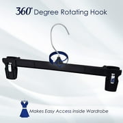 Hanger Central 10 Pack Black Plastic Pants And Skirt Hangers With Swivel Hook 10 inch