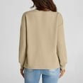 thumbnail image 4 of YUGYXL Womens Long Sleeves Sweatshirts Casual Round Neck Solid Color Sweatshirts with Pockets Fall Dressy Pullovers Khaki XL, 4 of 7