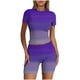 thumbnail image 1 of Blusas para Mujeres Casual Sólido Manga Corta Blusa de Cuello Redondo Y Pantalones Cortos Cintura Elástica Set de Dos Piezas, 1 of 4
