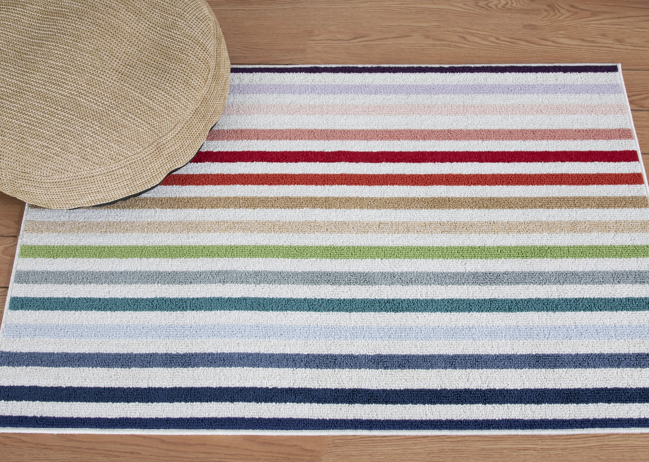 (2 pack) Mainstays Rainbow Stripe Indoor Area Rug, 36"x56"