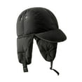 thumbnail image 5 of fenteer Hat with Earflaps Ear Protection Baseball Cap Fashionable Warm Hat with Peak Black, 5 of 8