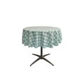 thumbnail image 1 of LA Linen TCcheck51R-MintK44 Nappe à Carreaux Polyester Vichy&44; Blanc & Menthe - 51 Po Ronde, 1 of 1