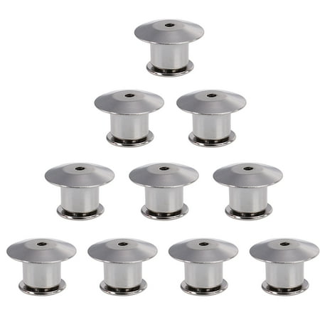 OUNONA 20pcs Locking Pin Backs Metal Locking Clasp Pin Keepers for Displaying Badge Books Hats Bags (White Nickel)