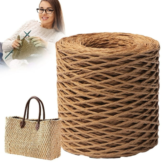 Meiiso Raffia Ribbon, 150 Meters of Natural Raffia Yarn for Raffia Crafts Raffia Yarn for Crocheting Raffia Paper Ribbons Natural Raffia spools for Making Beach Bags Gift Wrapping Decorations