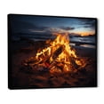 thumbnail image 2 of Designart "Bonfire by the Coastal Beachside I" Nautical & Beach Floater Framed Canvas Wall Art, 2 of 7