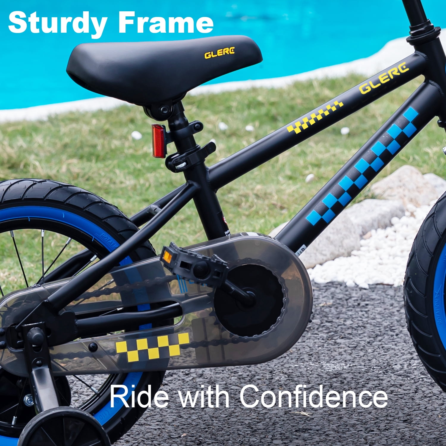 Glerc NuNu 12 Inch Kids Bike BMX Style for 2 3 4 Years Old