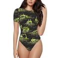 thumbnail image 2 of Picia Light Green Excavator Womens One Piece Swimsuits Modest Tummy Control Bathing Suits Lace Up Slimming Swim Suit-XX-Large, 2 of 9