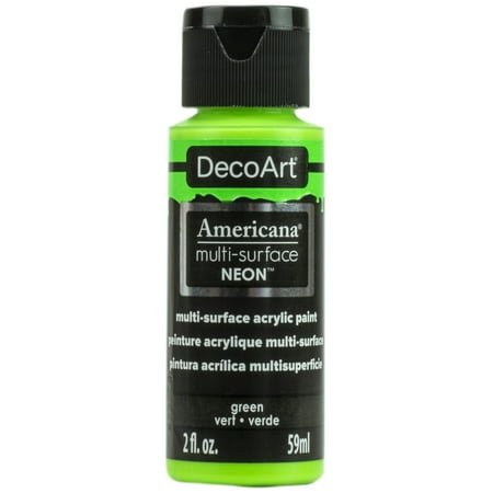 UPC: 0766218074768 | DecoArt Americana Multi-Surface Acrylic Color 2 oz. Neon Green