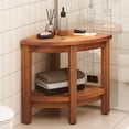 thumbnail image 2 of Uforic Corner Shower Bench,Bamboo Shower Stool with Storage Shelf,Natural, 2 of 9