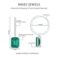 thumbnail image 6 of Rosec Jewels Certified Lab Grown Emerald Drop Earrings for Women (4.6 Carat, AAAA Quality) - Emerald Hoop Earrings with Diamond, 10K White Gold, 6 of 7
