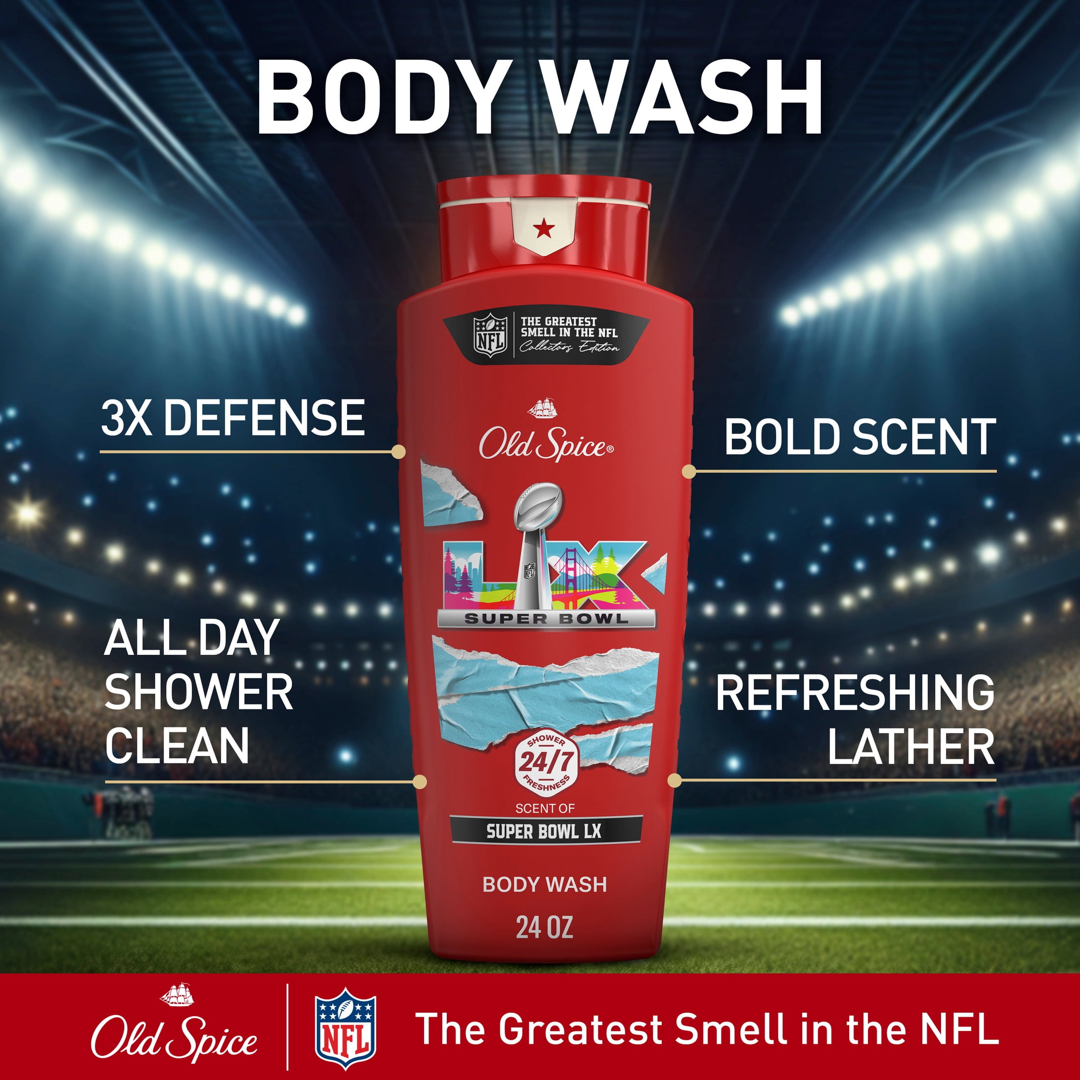 (2 pack) Old Spice Body Wash, Super Bowl LX, 24oz