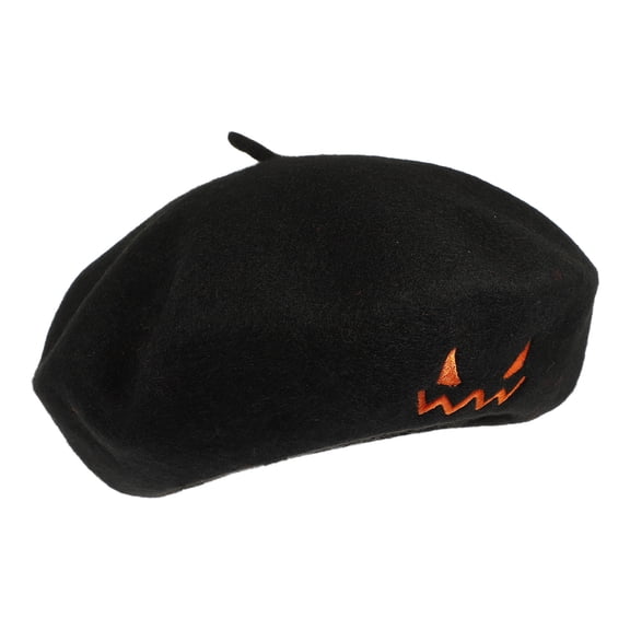 KALLORY 1Pack Classic and Simple Design Black Woolen Beret Caps for Girls and Women