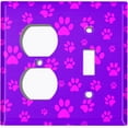 thumbnail image 4 of Metal Light Switch Plate Cover Puppy Dog Paw Prints Neon Purple DOG029, 4 of 13