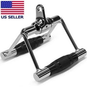 Fitness Maniac Pro Deluxe Double D Handle with Rubber Handgrips Cable Attachment Row Handle