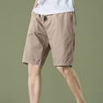 thumbnail image 2 of Mlzmgr Mens Shorts Elastic Waist 11 Inch Inseam Drawstring Straight Leg Shorts Summer Going out Daily Shorts, 2 of 8