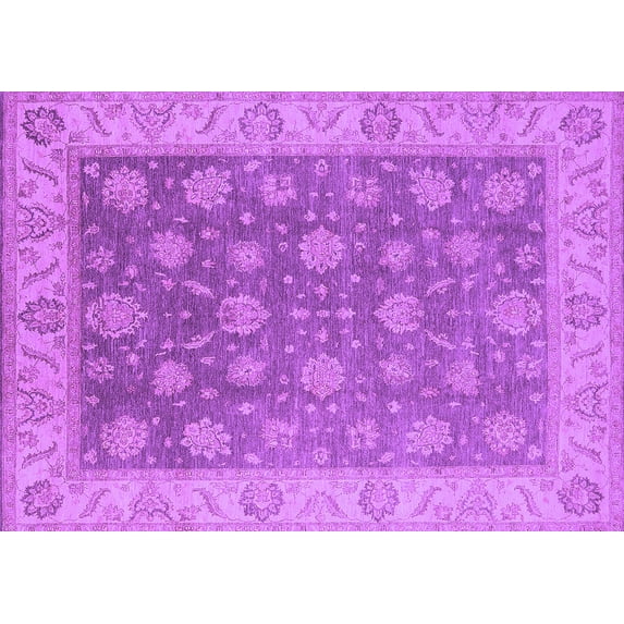Ahgly Company Indoor Rectangle Oriental Purple Traditional Area Rugs, 2' x 5'