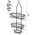 thumbnail image 4 of Hanging Shower Caddy over Shower Head,Rustproof Shower Caddy Hanging - Stainless Steel No Drillin Shower Shelf Pole Bathroom Organizer with Hooks,Black, 4 of 9
